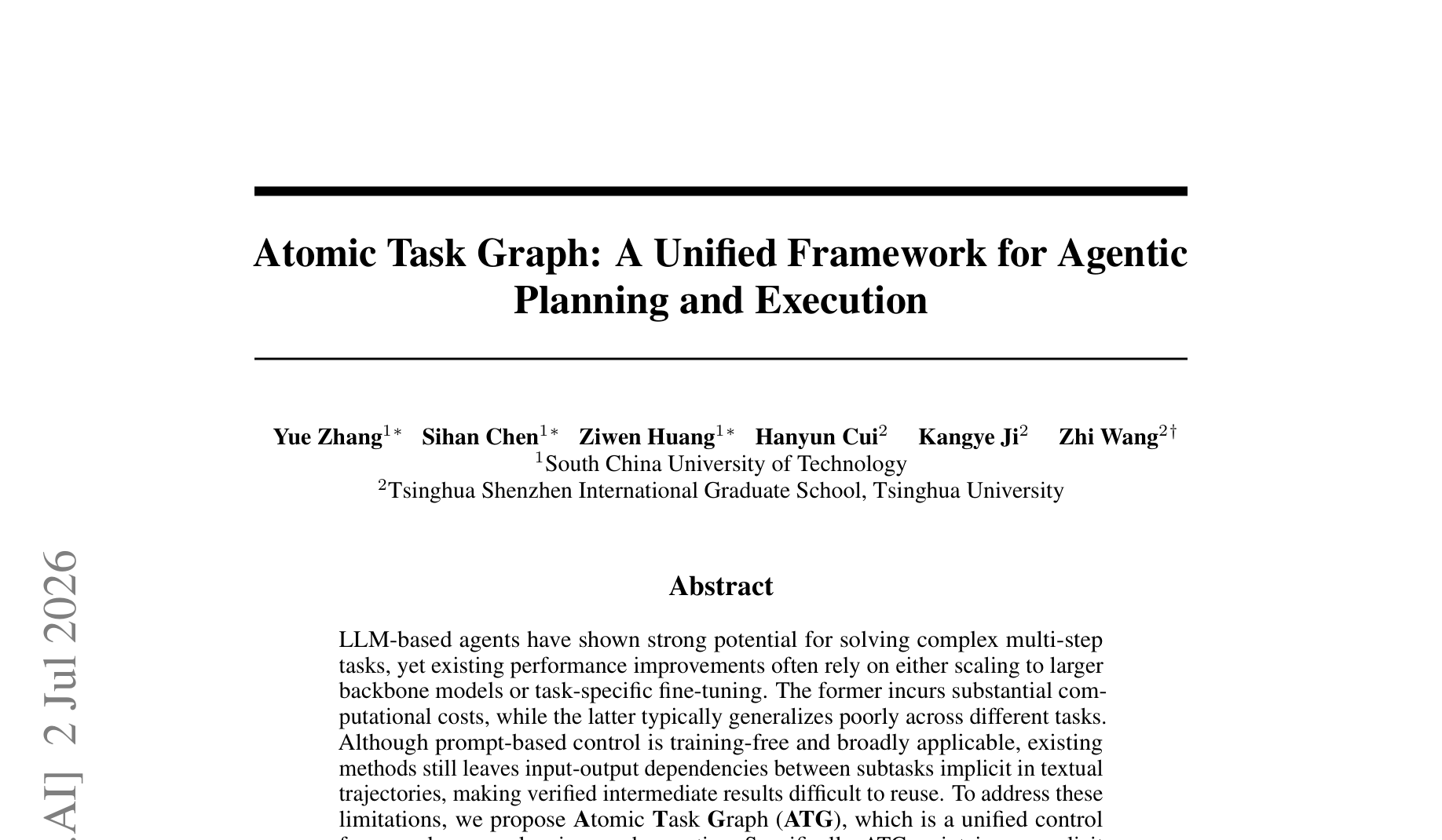 Figure 1: 선형적 의사결정 패러다임과 Atomic Task Graph 비교