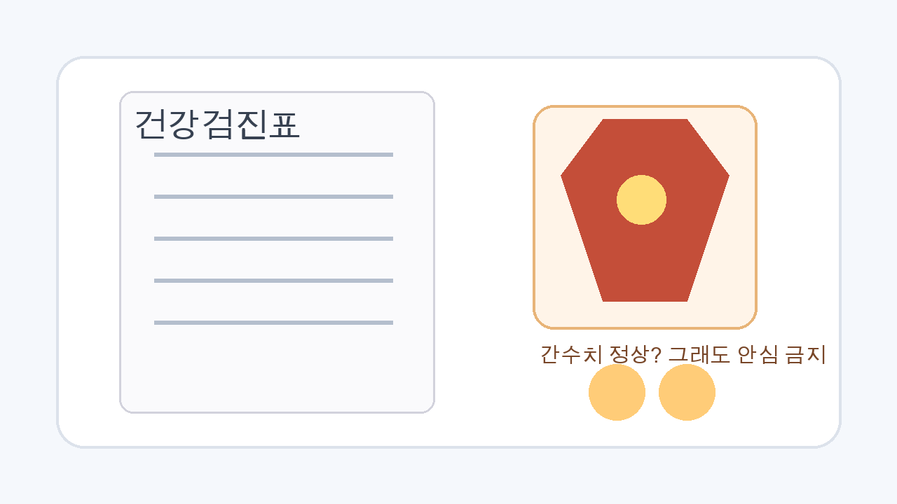 40대 지방간과 건강검진표를 떠올리게 하는 상담 이미지