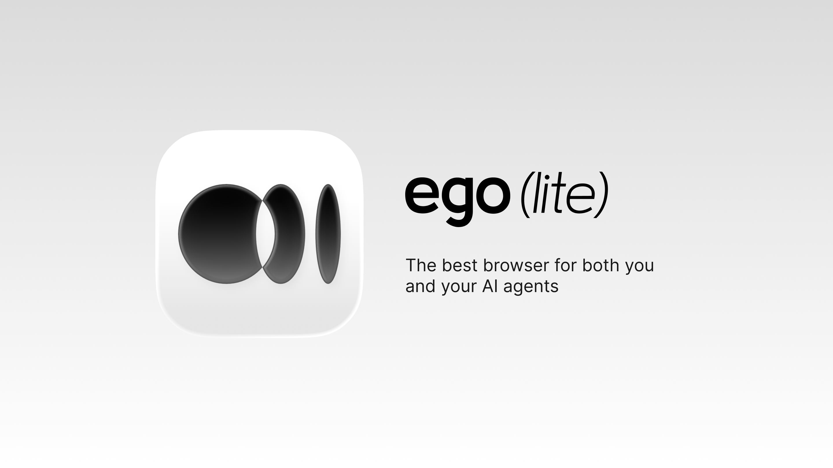 ego lite README의 배너. 이 프로젝트가 말하는 핵심은 에이전트용 별도 브라우저가 아니라, 사람이 쓰는 브라우저 안에 에이전트용 작업공간을 함께 두는 것이다.