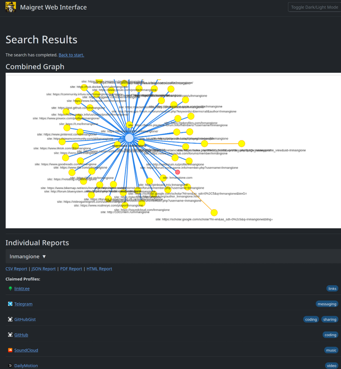 Web interface D3.js graph