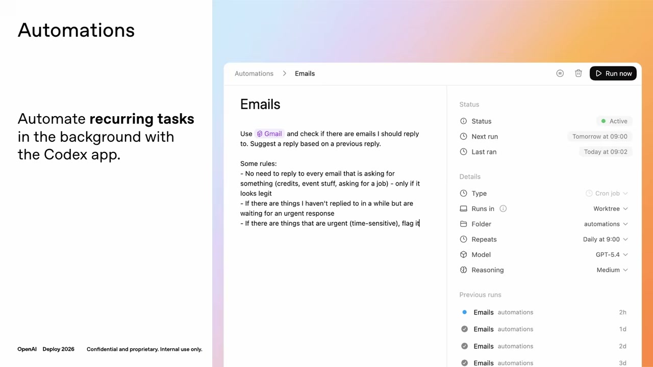 Gmail 자동화 설정 예시 — 매일 오전 9시 Gmail 체크
