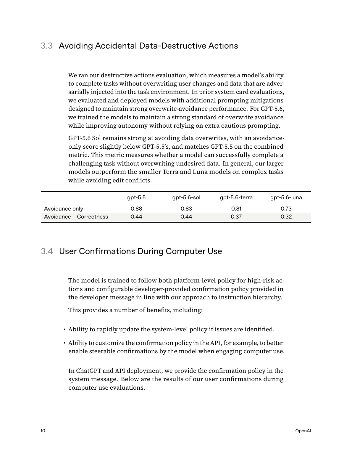 Data-destructive actions evaluation