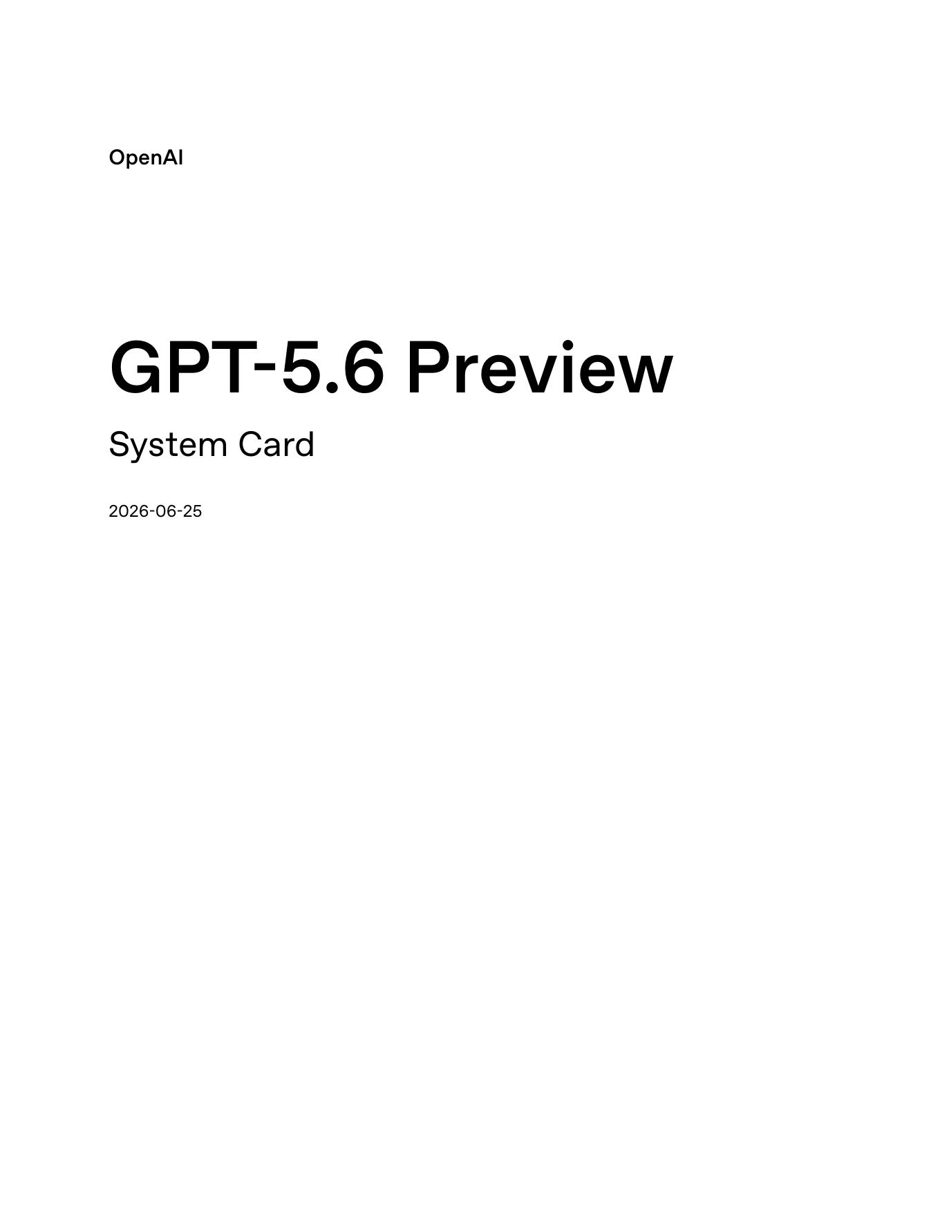 GPT-5.6 Preview System Card cover