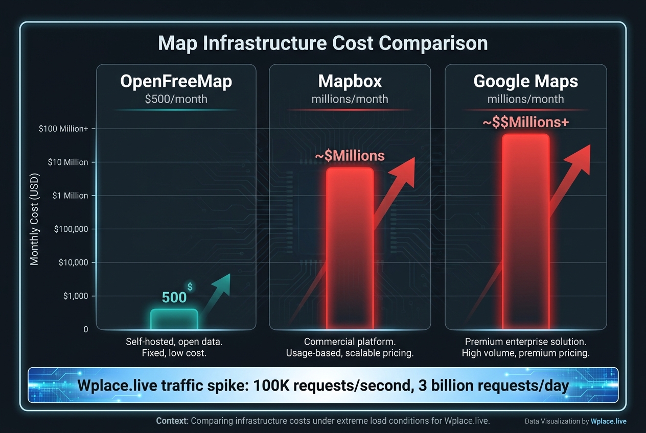 Map infrastructure cost comparison