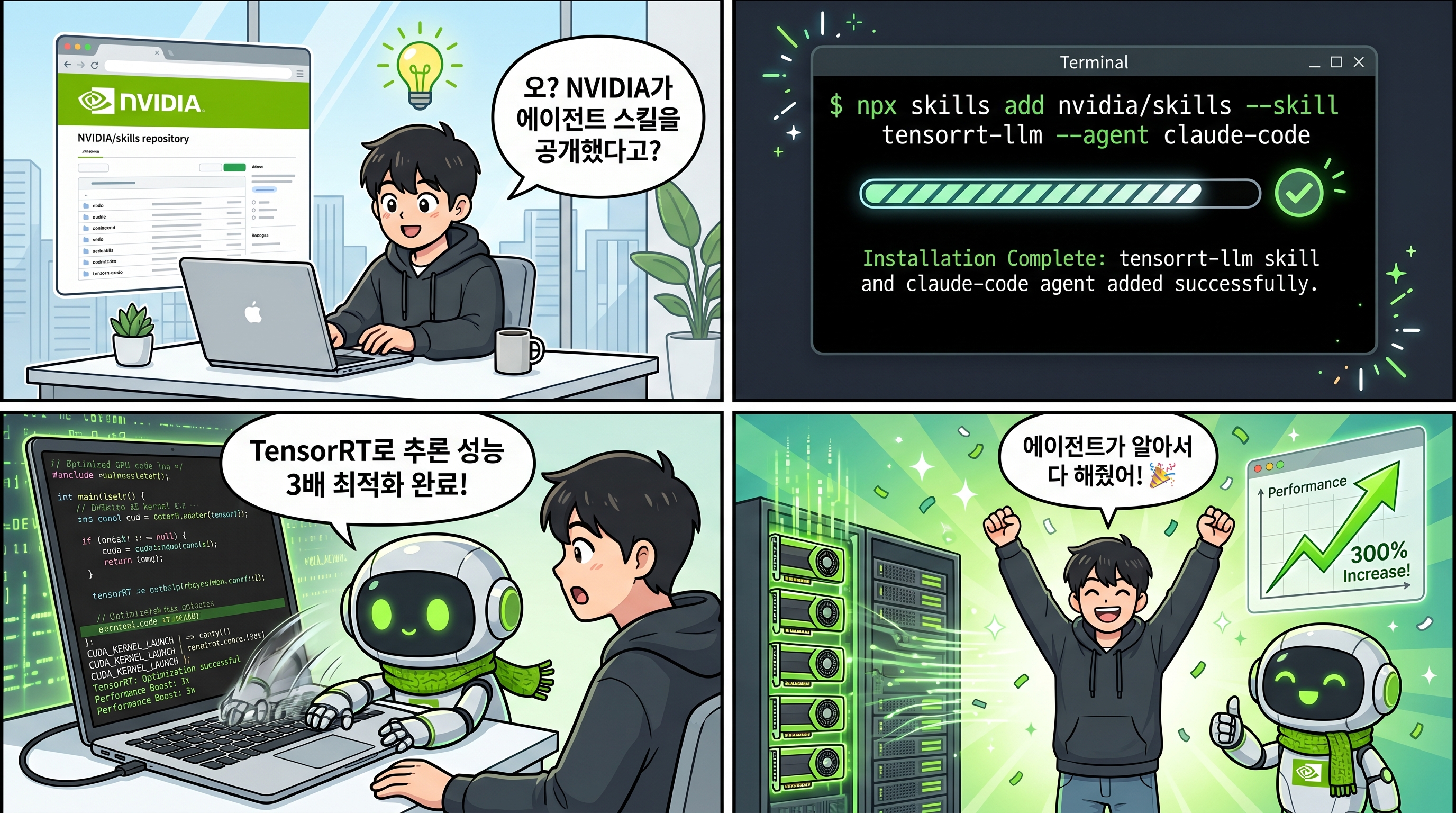 NVIDIA Skills 4컷 만화 — 설치부터 활용까지
